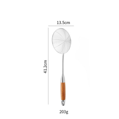 Cross-Border Kitchenware 316 Stainless Steel Spatula for Cooking Household Soup Spoon Rosewood Handle Spatula Kitchen Utensils Frying Spoon
