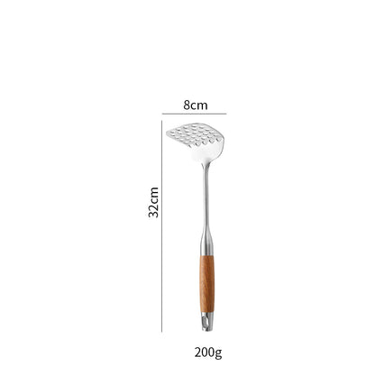 Cross-Border Kitchenware 316 Stainless Steel Spatula for Cooking Household Soup Spoon Rosewood Handle Spatula Kitchen Utensils Frying Spoon