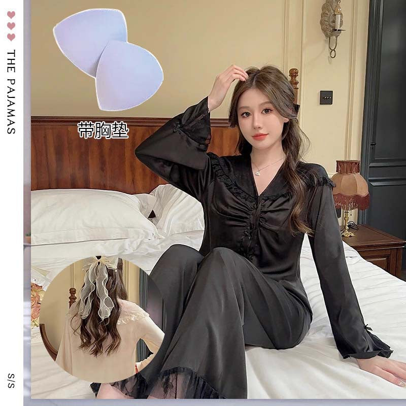 Purely Sensual,Comfortable, Breathable Pajamas, Satin Chiffon Loungewear Set, Available in Multiple Colors,Button-Up Set
