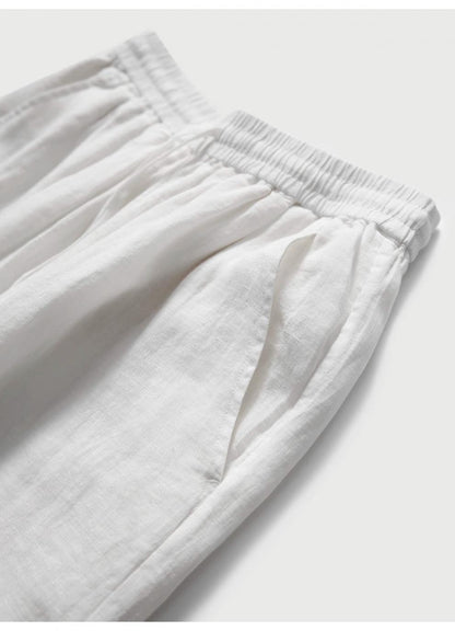 Cross-border 2025 Summer New Breathable Loose White suit Simple Breathable Top Shorts Two-piece Set