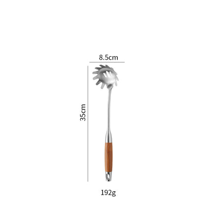 Cross-Border Kitchenware 316 Stainless Steel Spatula for Cooking Household Soup Spoon Rosewood Handle Spatula Kitchen Utensils Frying Spoon