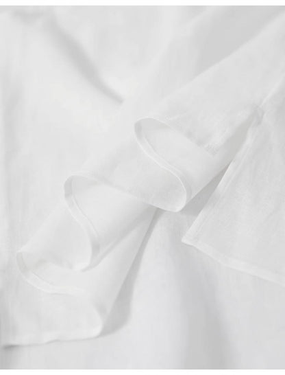 Cross-border 2025 Summer New Breathable Loose White suit Simple Breathable Top Shorts Two-piece Set