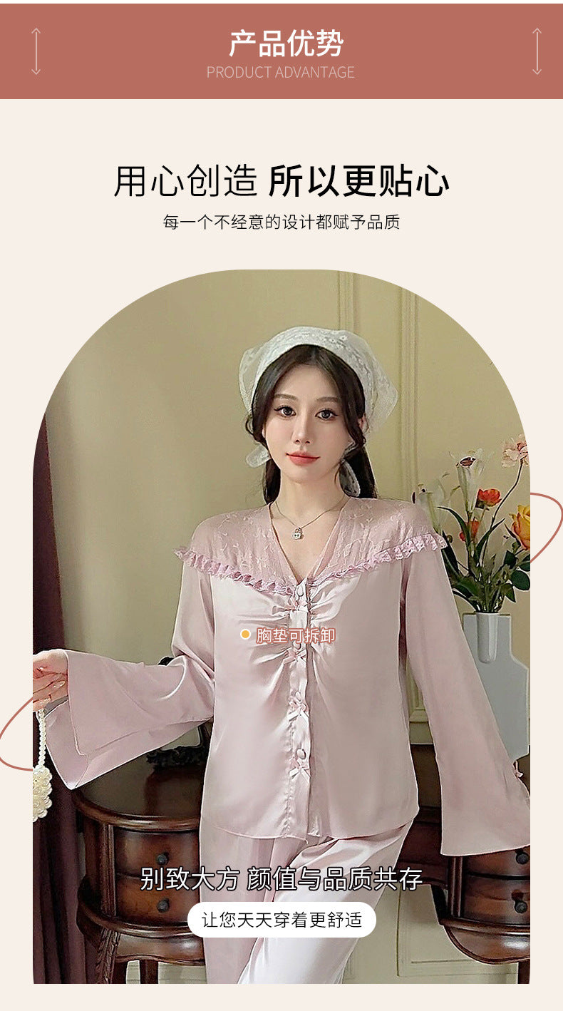 Purely Sensual,Comfortable, Breathable Pajamas, Satin Chiffon Loungewear Set, Available in Multiple Colors,Button-Up Set