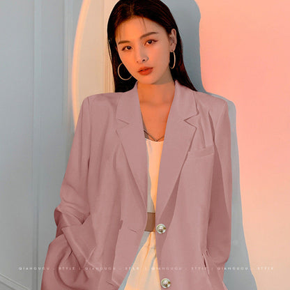 Spring Tops 2026 Internet Celebrity Trendy White Blazer High-End Design New Black Niche Jacket for Women