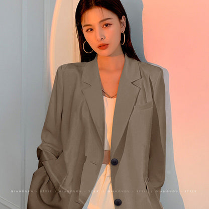 Spring Tops 2026 Internet Celebrity Trendy White Blazer High-End Design New Black Niche Jacket for Women