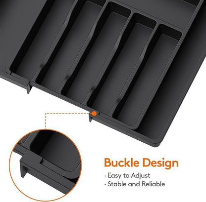 TEMU Cross-border New Expandable Utensil Tray Extended Tableware Storage Box Home Amazon