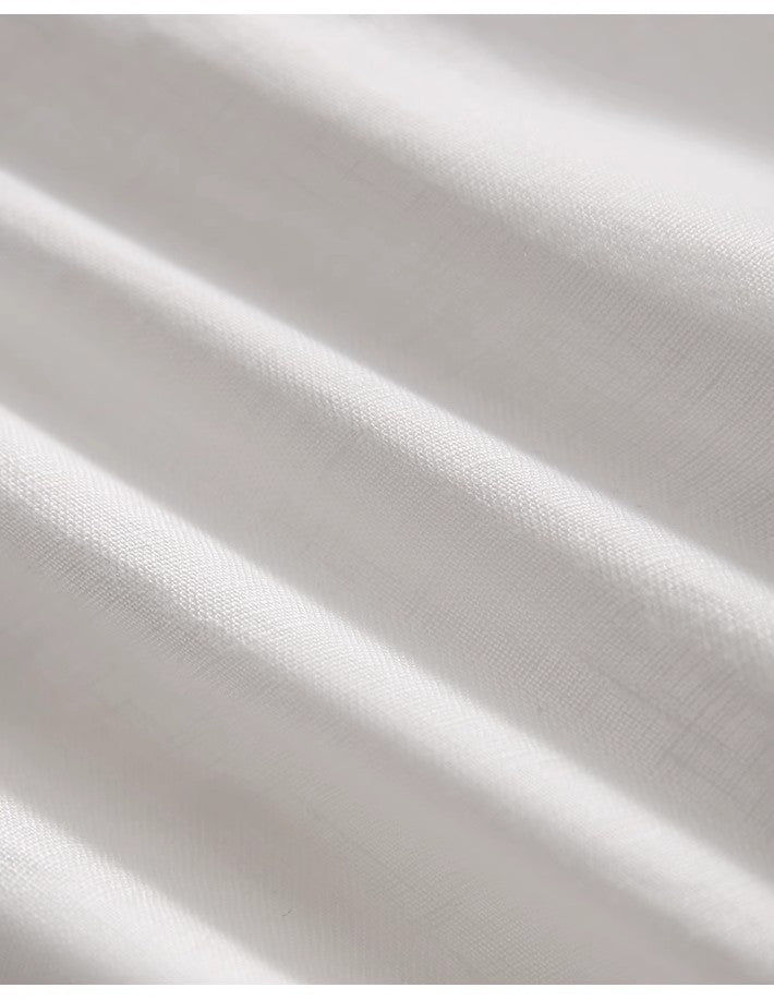Cross-border 2025 Summer New Breathable Loose White suit Simple Breathable Top Shorts Two-piece Set
