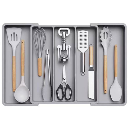 TEMU Cross-border New Expandable Utensil Tray Extended Tableware Storage Box Home Amazon
