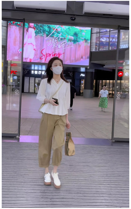 Summer women's 2023 new small wear a set of slightly fat age-reducing playful lively top two-piece suit