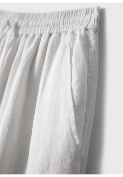 Cross-border 2025 Summer New Breathable Loose White suit Simple Breathable Top Shorts Two-piece Set