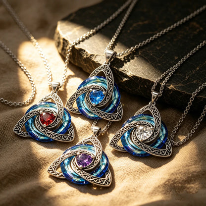 LunaKnot™ Necklace 🌙✨ — Meaningful Birthstone Heart
