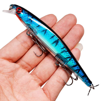 Fishing Lures 11cm 12.5g Sinking Minnow Wobblers Plastic Artificial Baits With 3 Hook For Bass Pike Carp Swimbait Fishing Tackle