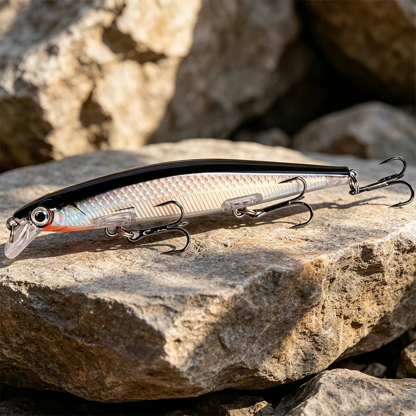 Fishing Lures 11cm 12.5g Sinking Minnow Wobblers Plastic Artificial Baits With 3 Hook For Bass Pike Carp Swimbait Fishing Tackle