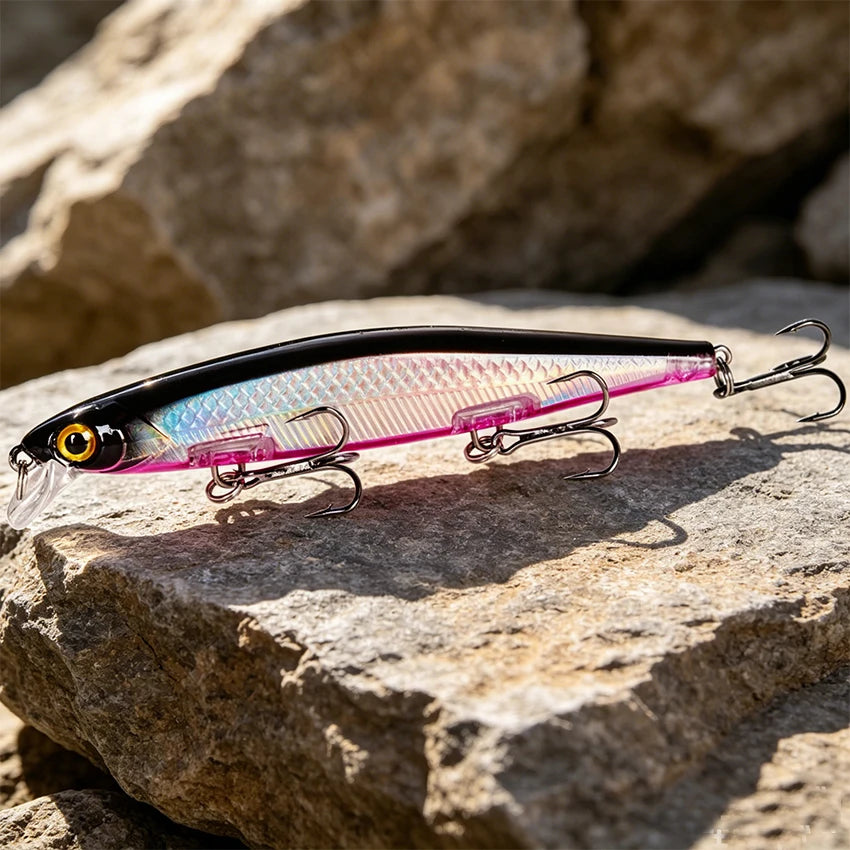 Fishing Lures 11cm 12.5g Sinking Minnow Wobblers Plastic Artificial Baits With 3 Hook For Bass Pike Carp Swimbait Fishing Tackle