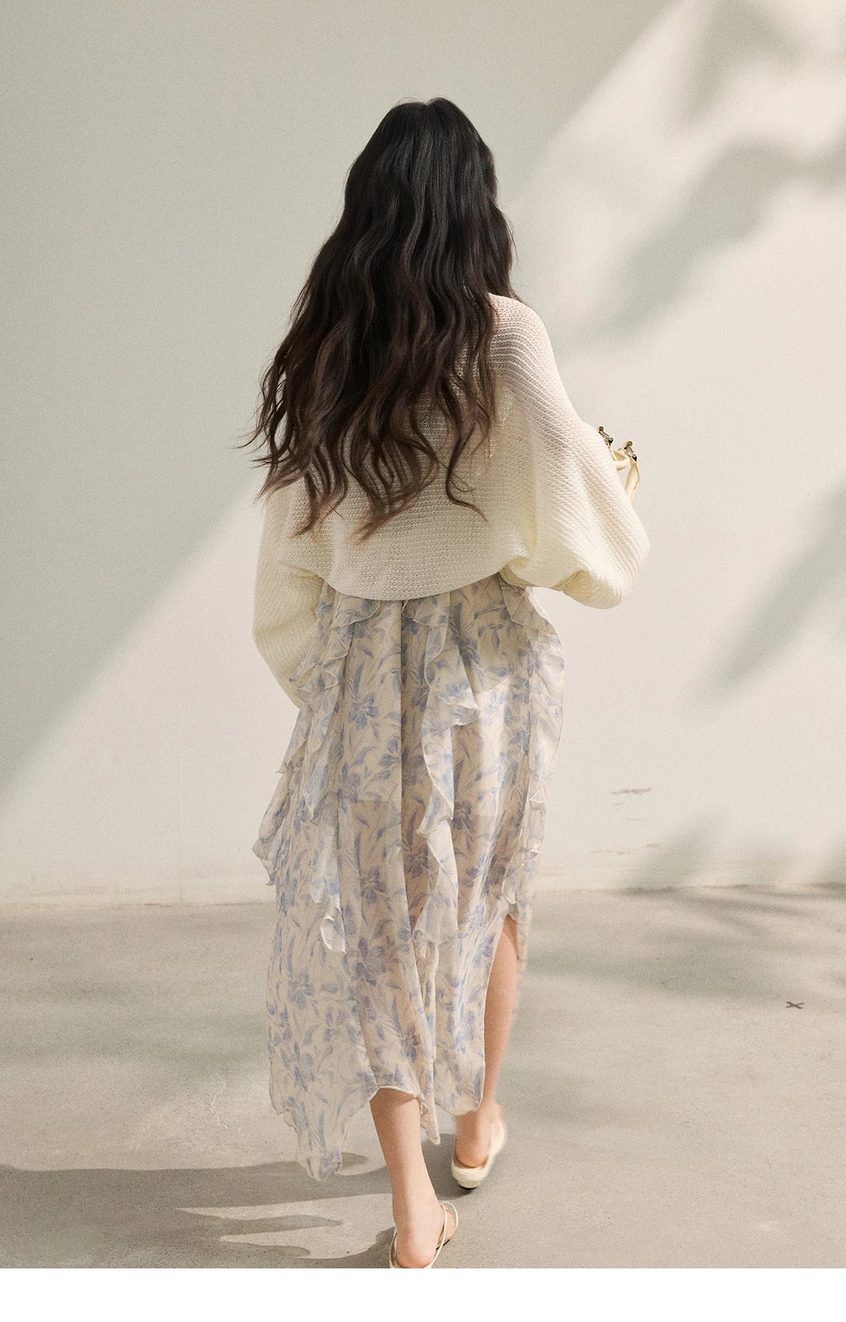 MISHOW Elegant Loose Batwing Sleeve Hollow Out Knit Cardigan for Women 2026 Summer Open Front Long Sleeve Sweater MXF16Z3080