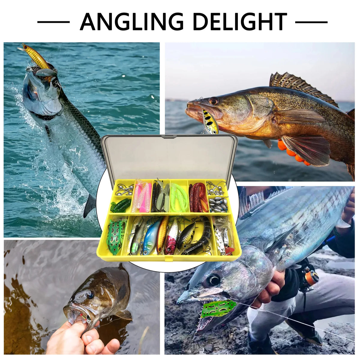 Fishing Lures Kit 60/109/141/219pcs Bait Set With Soft Lure Metal Spoons Hard Minnow Crankbait And Accessories With Tackle Box