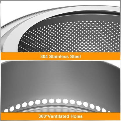 UNHO 19-inch Smokeless Fire Pit, Used for Outdoor Wood Burning, Portable 304 Stainless Steel Camping Stove, Perforated Fireplace, Suitable for Outdoor Heating, Hunting, Barbecue and Ice Fishing.