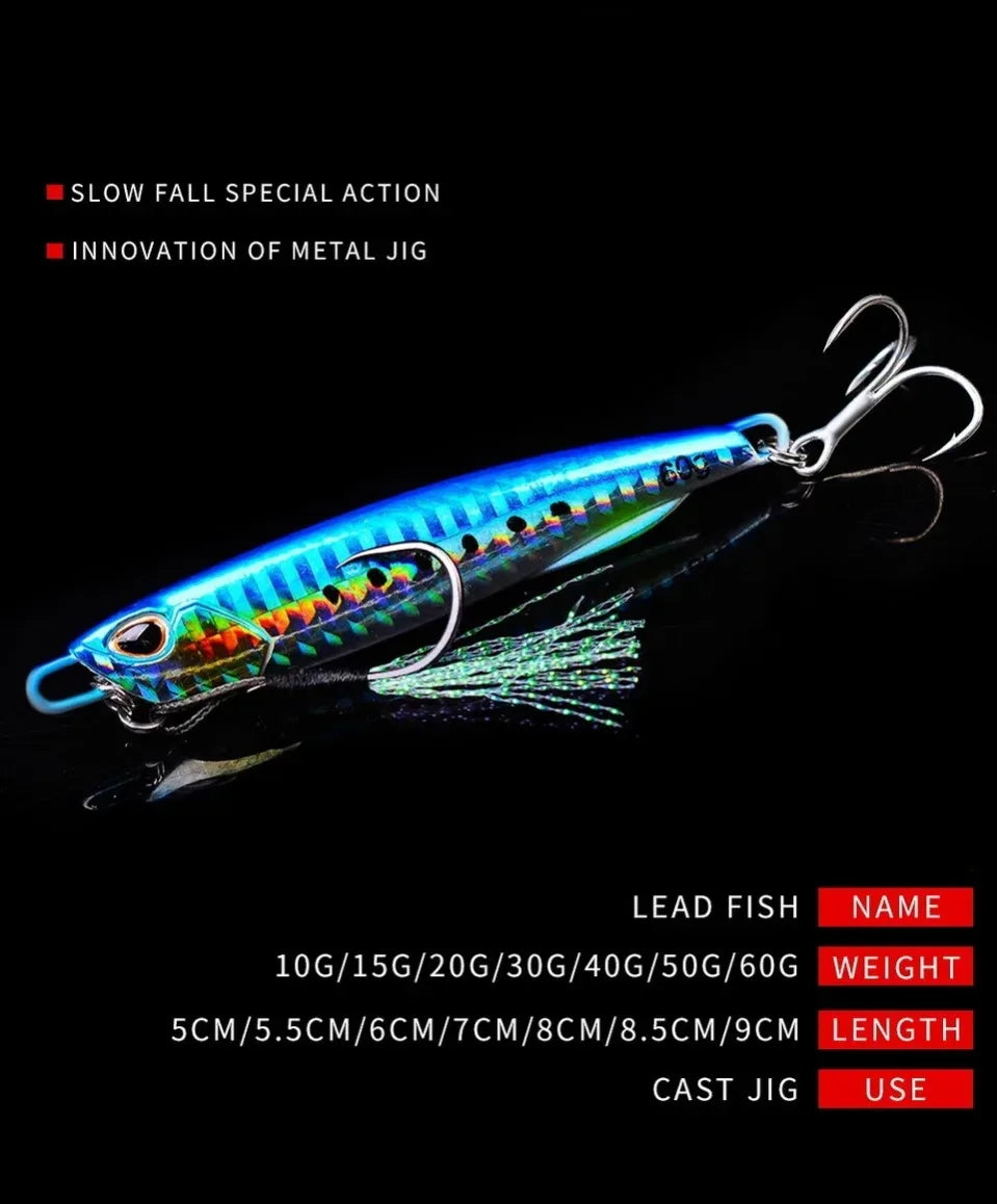 Fishing Lure 10g15g20g30g40g60g Trolling Artificial Hard Bait Bass Casting Jigging Fish Lure Sinking Spoon Tackle Metal Jig