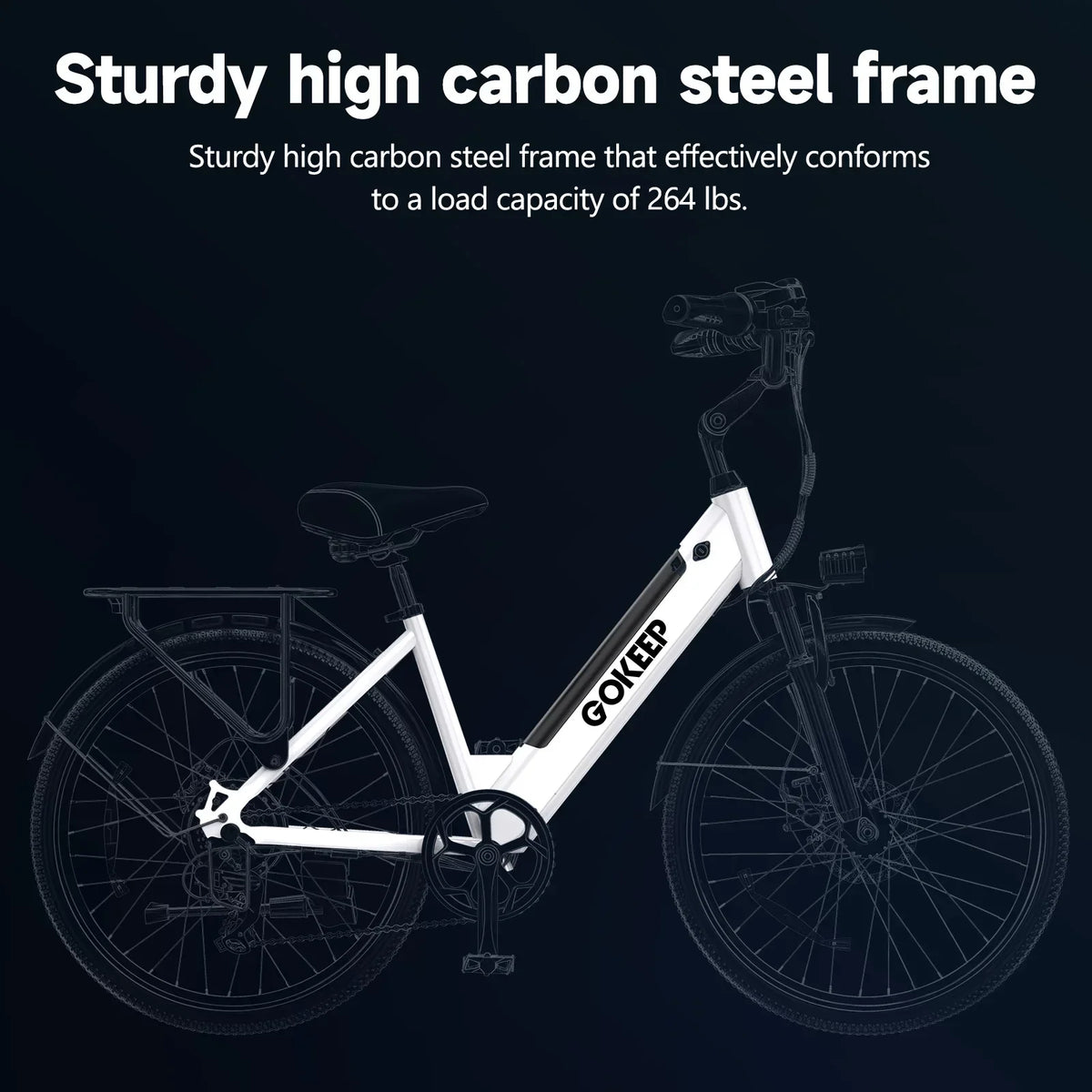26-inch fashionable E-Bike, 600W brushless motor 48V-10.4ah lithium battery electric moped, adult electric bicycle