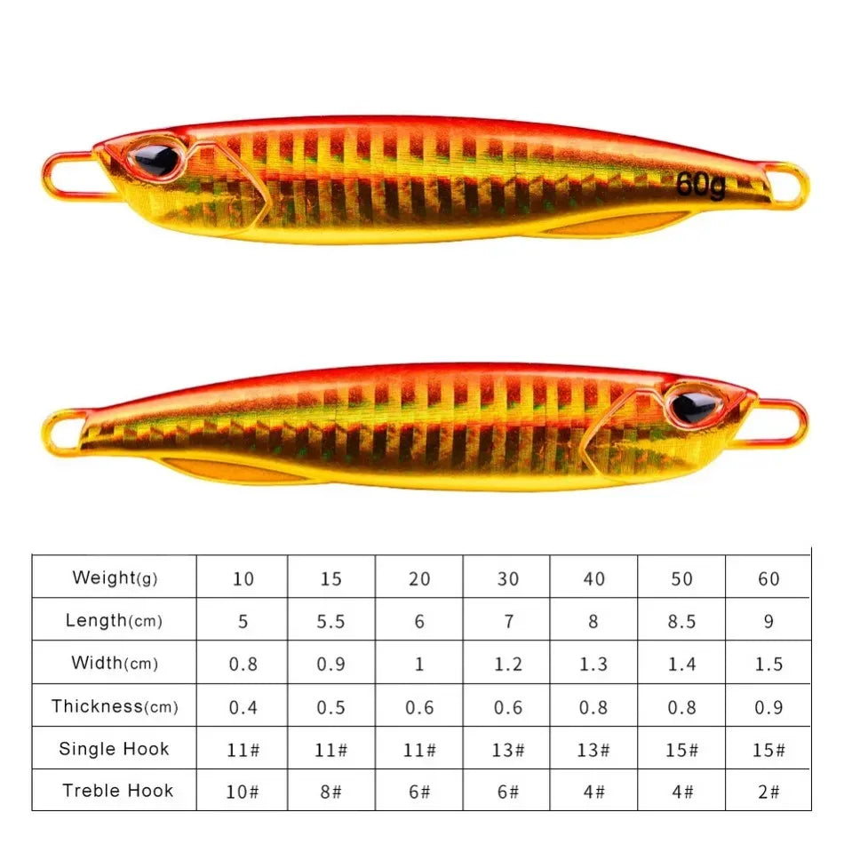 Fishing Lure 10g15g20g30g40g60g Trolling Artificial Hard Bait Bass Casting Jigging Fish Lure Sinking Spoon Tackle Metal Jig