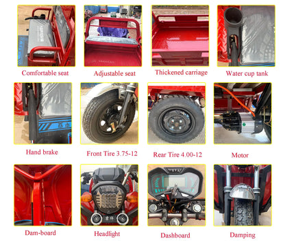 Electric Tricycle Electric Tricycle Electric Cargo Tricycle  3 Wheel Electric Bike Mobility Scooter Three-wheeled Motorcycle