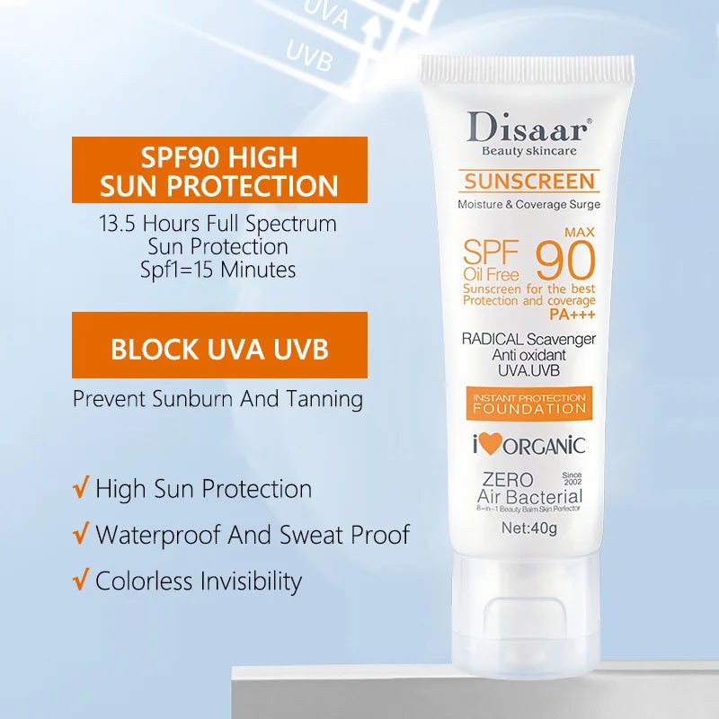 SPF 90+ Waterproof Sunscreen Cream
