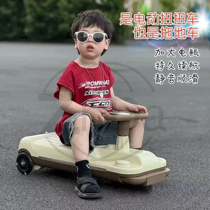 Electric Children Scooter Kart Floor Cleaning Ride On Vehicle Household Indoor Parent-Child Toy Car Wholesale
