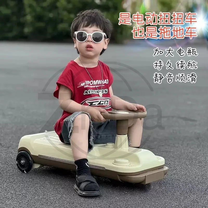 Electric Children Scooter Kart Floor Cleaning Ride On Vehicle Household Indoor Parent-Child Toy Car Wholesale