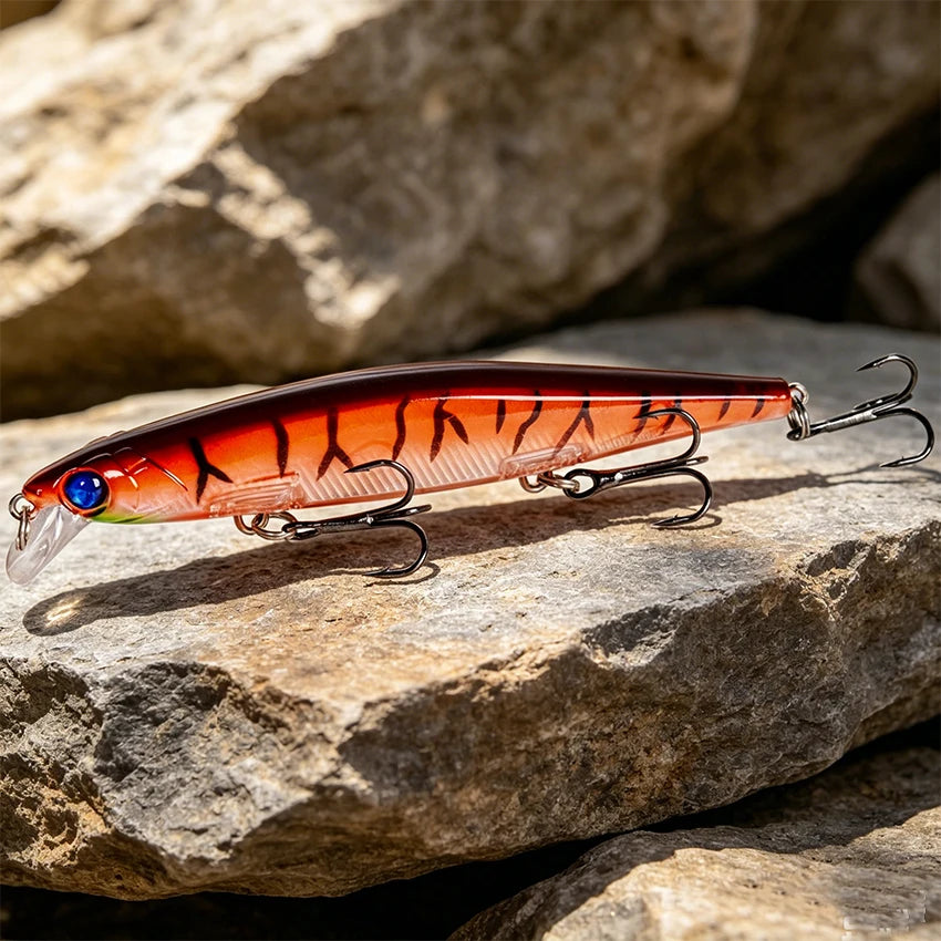 Fishing Lures 11cm 12.5g Sinking Minnow Wobblers Plastic Artificial Baits With 3 Hook For Bass Pike Carp Swimbait Fishing Tackle