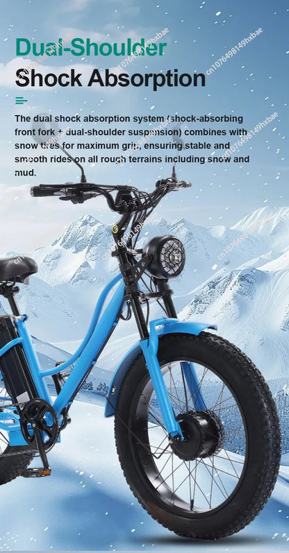 Electric Bike For Man 24-Inch 750W 48V Three Wheeled Electric Vehicle Fat Tire Pedal Powerful Electric Tricycle For Adults Elder