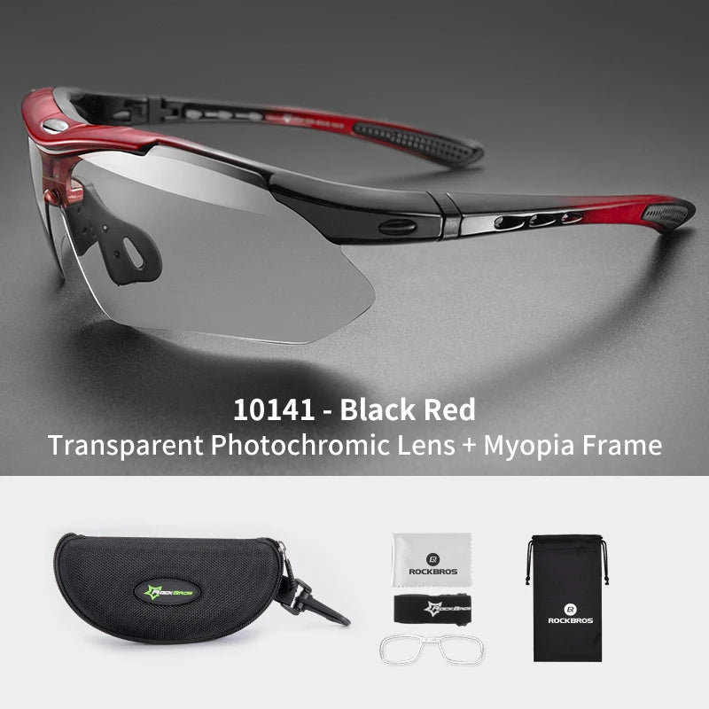 ROCKBROS Cycling Photochromic Glasses UV400  Bicycle Glasses Eyewear Ultralight MTB Sunglasses Fishing Bike Glasses Equipment