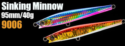 40g 120mm Heavy Sinking Minnow Lures Long Casting Artificial Hard Baits Seabass Trout Swimbait Pesca Wobbler Fishing Equipment