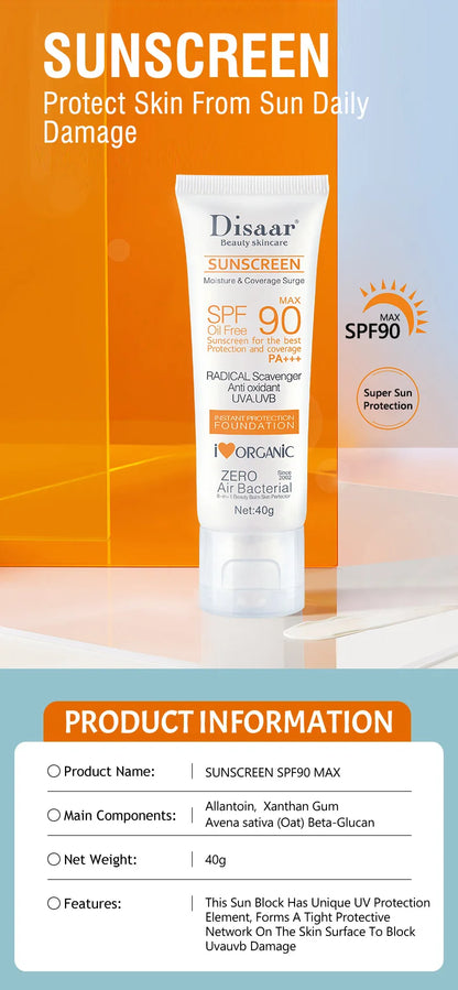 SPF 90+ Waterproof Sunscreen Cream