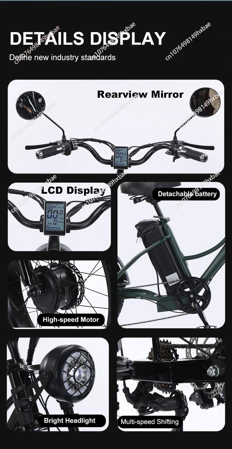 Electric Bike For Man 24-Inch 750W 48V Three Wheeled Electric Vehicle Fat Tire Pedal Powerful Electric Tricycle For Adults Elder