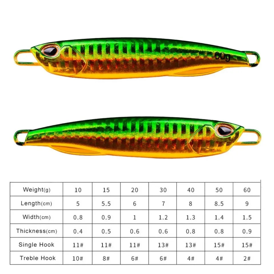 Fishing Lure 10g15g20g30g40g60g Trolling Artificial Hard Bait Bass Casting Jigging Fish Lure Sinking Spoon Tackle Metal Jig