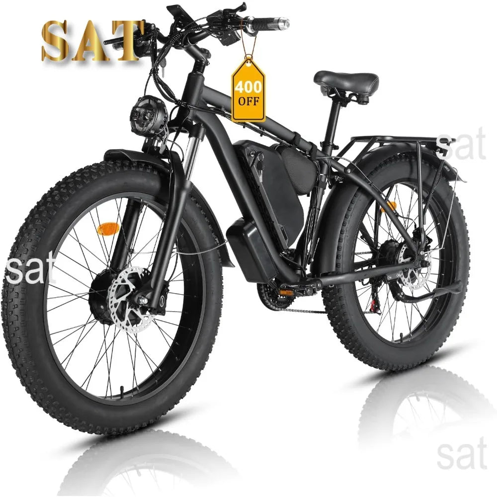 %a Electric Bike for Adults,   Dual Motor 2000W 48V/22.4Ah Removable Lithium Battery