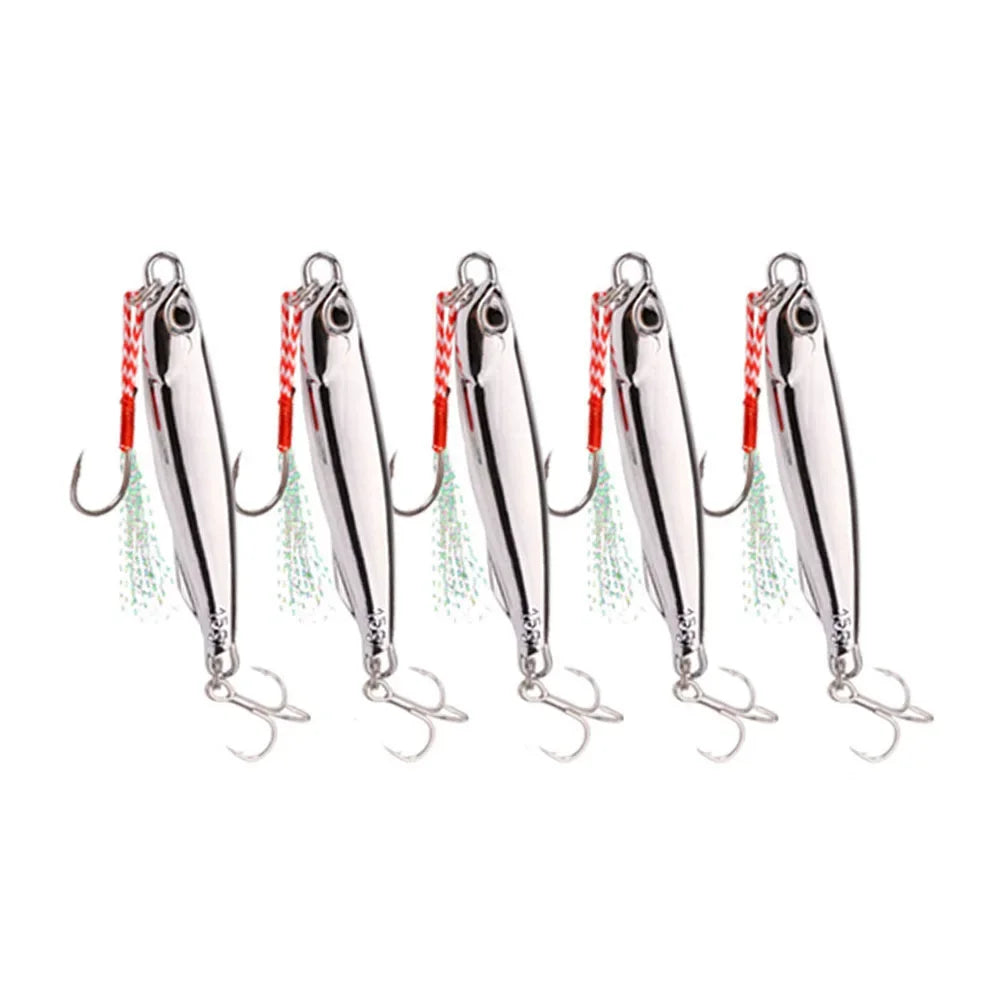 10pcs/pack Fishing Metal Jig Lures 30g 40g Plating Silvery Metal Jig Lure Sea Fishing Bait Fishing Lure Saltwater Bass Tackle