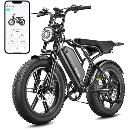 1500W Peak Motor Electric Bike for Adults 60 Miles Range 48V 15Ah Removable Battery 20 Inch Fat Tire