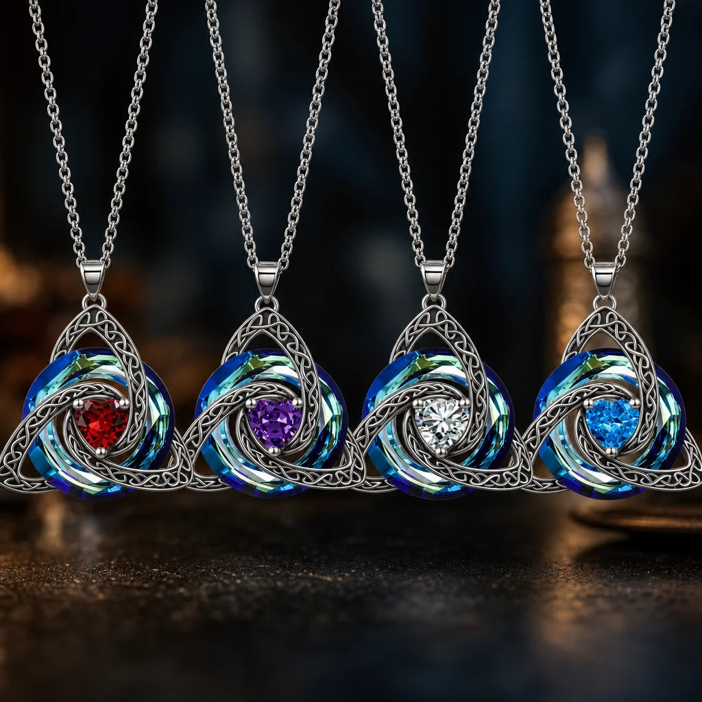 LunaKnot™ Necklace 🌙✨ — Meaningful Birthstone Heart