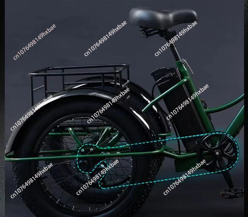 Electric Bike For Man 24-Inch 750W 48V Three Wheeled Electric Vehicle Fat Tire Pedal Powerful Electric Tricycle For Adults Elder