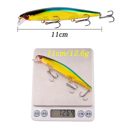 Fishing Lures 11cm 12.5g Sinking Minnow Wobblers Plastic Artificial Baits With 3 Hook For Bass Pike Carp Swimbait Fishing Tackle