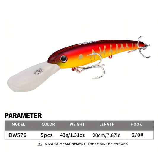 1pc 20cm Floating Fishing Lure with Hooks - Lifelike Artificial Bait for Freshwater and Saltwater Fishing