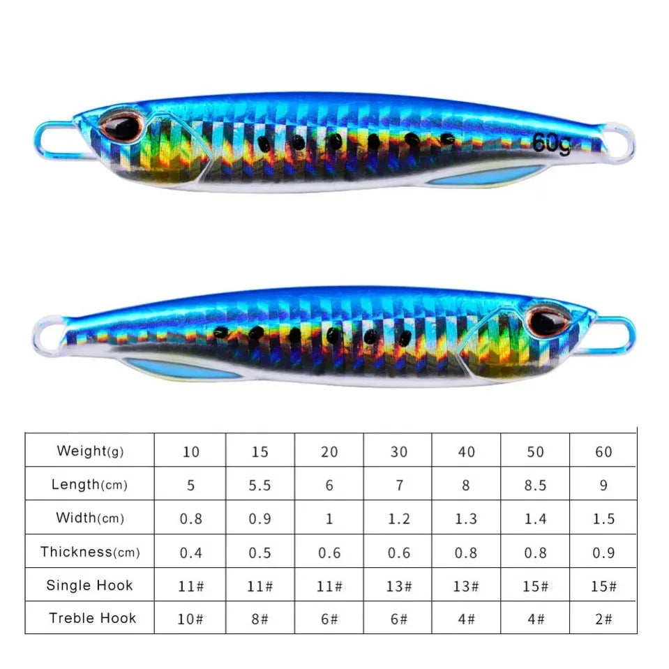 Fishing Lure 10g15g20g30g40g60g Trolling Artificial Hard Bait Bass Casting Jigging Fish Lure Sinking Spoon Tackle Metal Jig