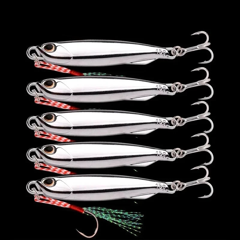 10pcs/pack Fishing Metal Jig Lures 30g 40g Plating Silvery Metal Jig Lure Sea Fishing Bait Fishing Lure Saltwater Bass Tackle