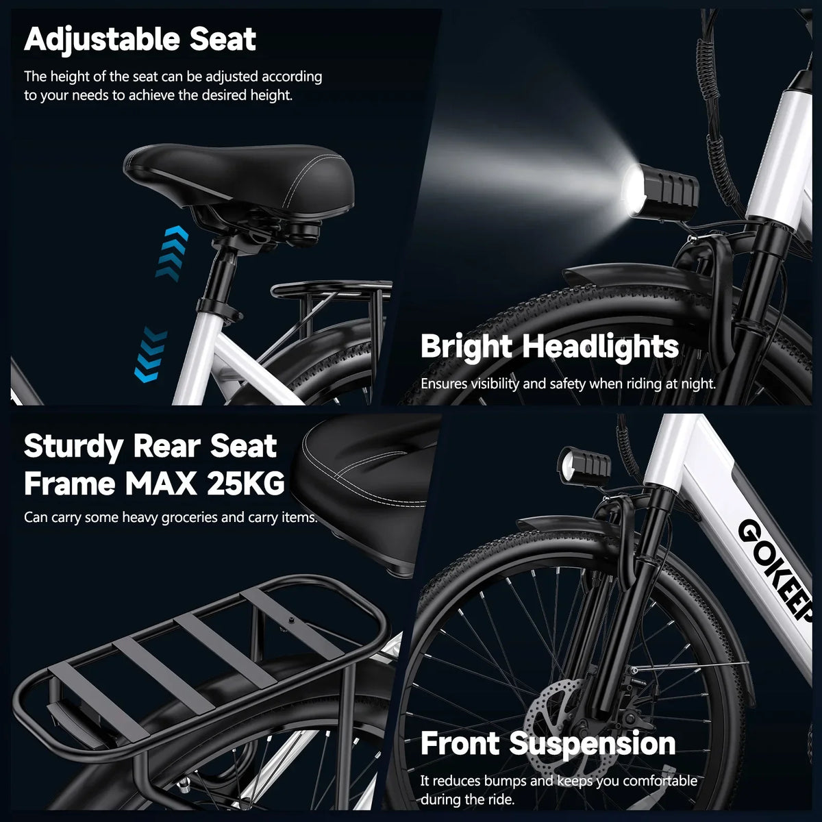 26-inch fashionable E-Bike, 600W brushless motor 48V-10.4ah lithium battery electric moped, adult electric bicycle
