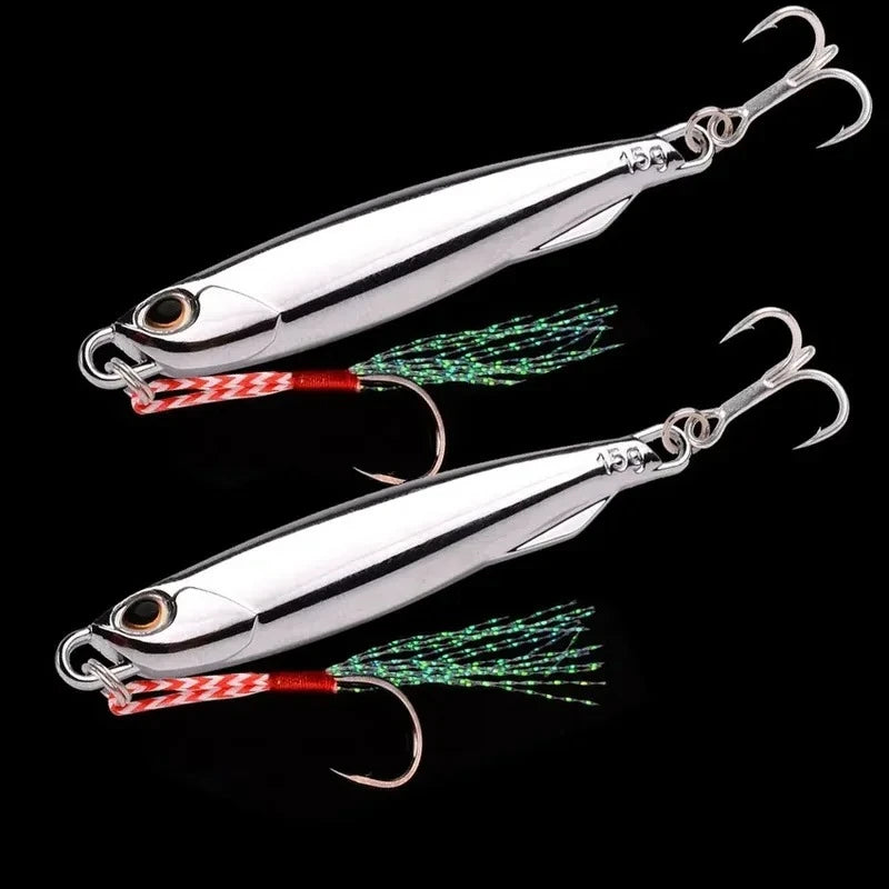 10pcs/pack Fishing Metal Jig Lures 30g 40g Plating Silvery Metal Jig Lure Sea Fishing Bait Fishing Lure Saltwater Bass Tackle