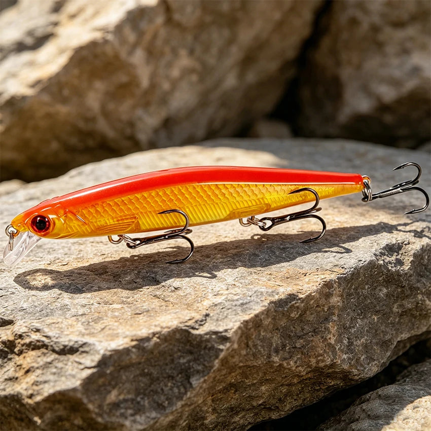 Fishing Lures 11cm 12.5g Sinking Minnow Wobblers Plastic Artificial Baits With 3 Hook For Bass Pike Carp Swimbait Fishing Tackle