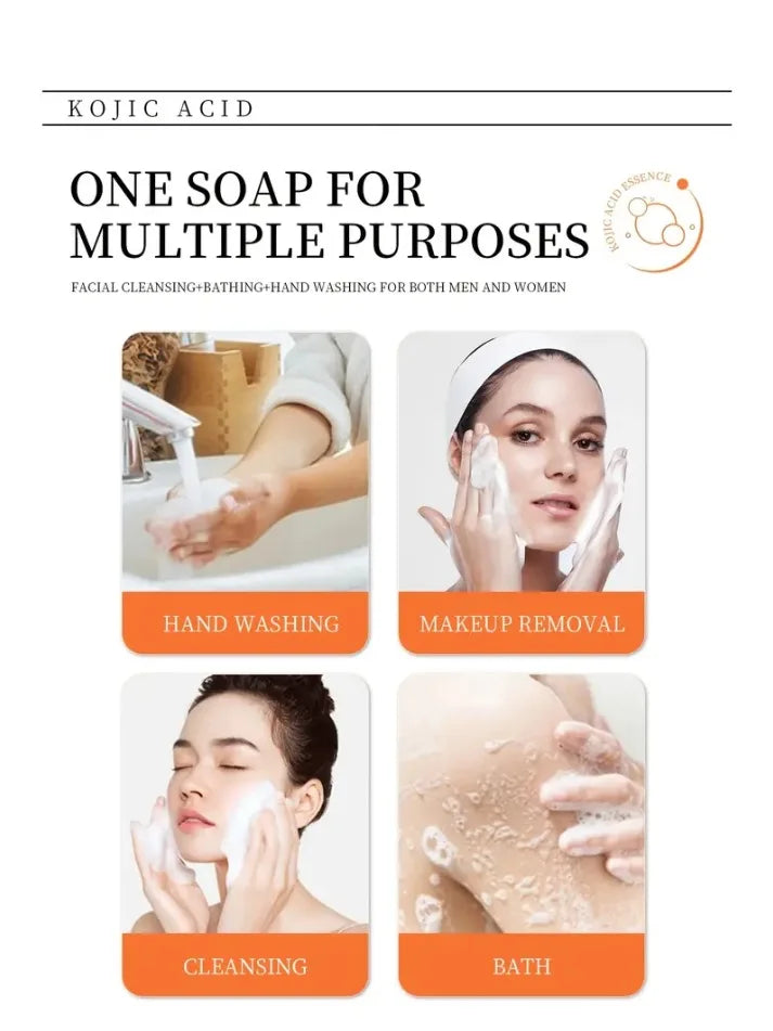 100g Kojic Acid Soap with Vitamin C,Turmeric, Retinol, Shea Butter, Vitamin E, Kojic Acid for Clean and Nourish The Skins