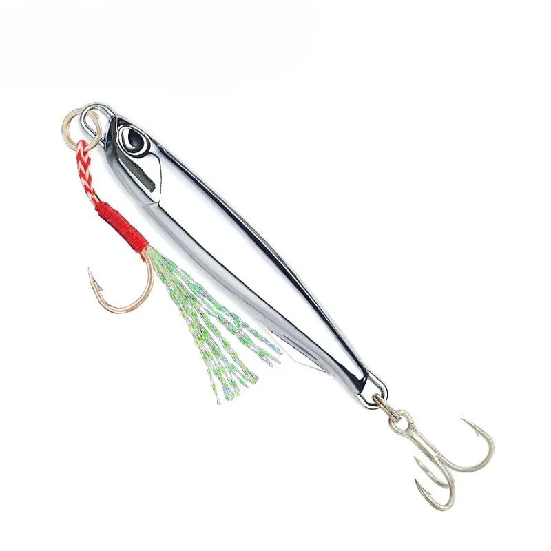 10pcs/pack Fishing Metal Jig Lures 30g 40g Plating Silvery Metal Jig Lure Sea Fishing Bait Fishing Lure Saltwater Bass Tackle