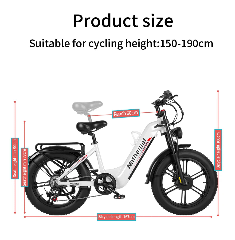 20"Electric Bike 2*1000W Motor 48V 20Ah Removable Battery 50km/h Electric Bicycle for Adults Mountain Bike with Shimano 7-Speed